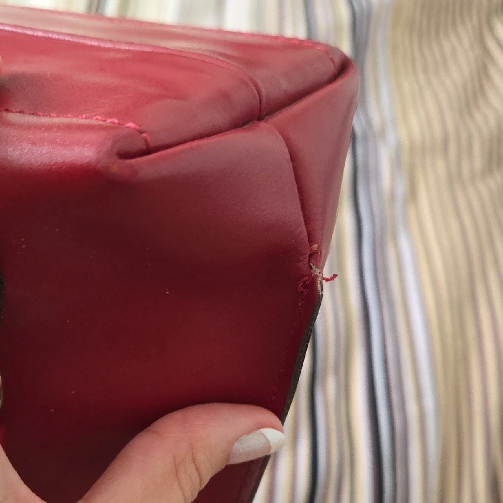 Tiffany & Fred Paris Chic Red Leather Backpack - Picture 7 of 15